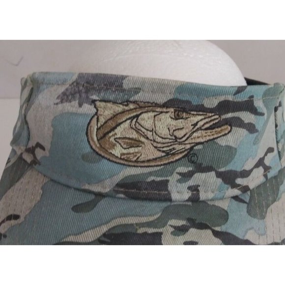 Flying Fisherman Camo With Embroidered Walleye Fish Adjustable Visor Cap - Picture 2 of 7